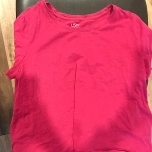 LOFT Ann Taylor reddish, pink hi lo shirt
